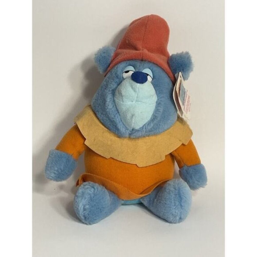 Vintage Disneys Gummi Bears Tummi Gummi Plush Toy 7" Blue Red Orange Outfit